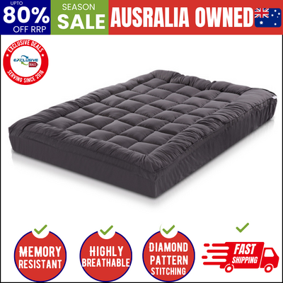 Mattress Topper Pillowtop Bamboo Charcoal Queen