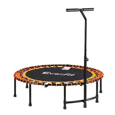 48-Inch Foldable Fitness Trampoline with Handrail