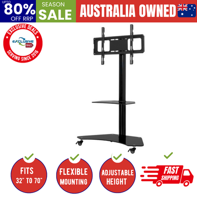 Mobile TV Stand (32"-70") Mount Bracket Portable Trolley Cart