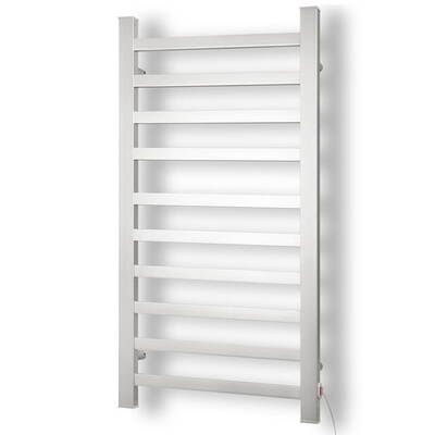 DEVANTI Electric Heated Ladder Towel Rails Bathroom Dryer Clothes Warmer 10 Racks Square Bars Rungs