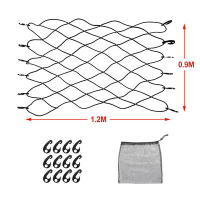 CARGO NET FOR UTE TRAILER TRUCK CAR LATEX BUNGEE 90x120CM 12PC HOOK HEAVY DUTY