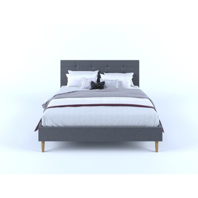 Stylish tufted fabric Bed Frame-Charcoal King