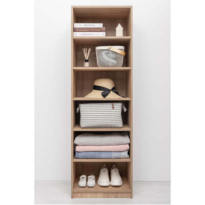 Six Shelf Build In Wardrobe - Natural Oak