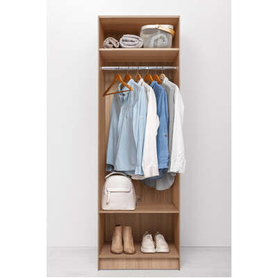 Two Shelf/Hangrail Walk In Wardrobe - Natural Oak