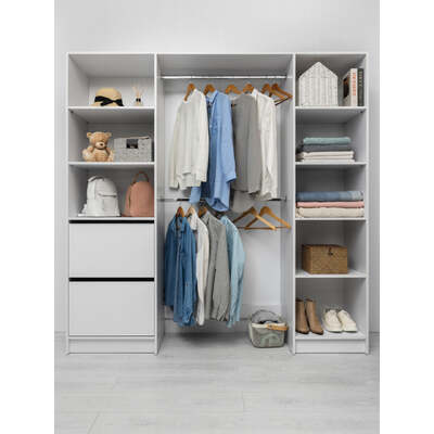 2M Walk In Wardrobe Kit - Slim Shaker - White