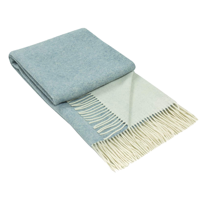 Kensington Throw - 10% Cashmere/ 90% Super Fine Merino Wool - Light Blue