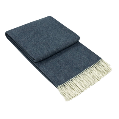 Kensington Throw - 10% Cashmere/ 90% Super Fine Merino Wool - Navy