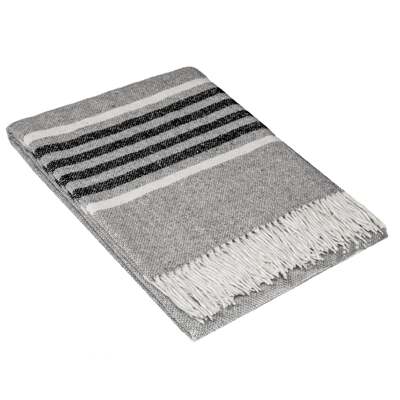 Richmond Throw - Reclaimed Wool Blend - Grey