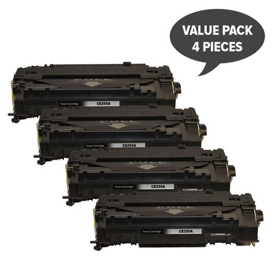 Hp Compatible Ce255A #55A Black Compatible Laser Toner X 4