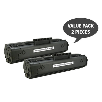 Hp Compatible Ep-22 C4092A #92A Black Premium Generic Toner X 2