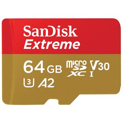 SANDISK 64GB Extreme microSD SDHC SQXAF V30 U3 C10 A1 UHS-1 160MB/s R 60MB/s W 4x6 SD Adaptor Android Smartphone Action Camera Drones