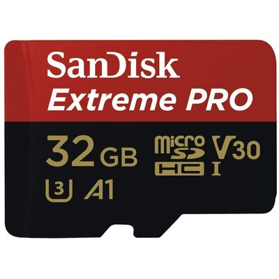 32Gb Extreme Pro Microsdhc Sqxcg V30 U3 C10 A1 Uhs-1 With Sd Adaptor