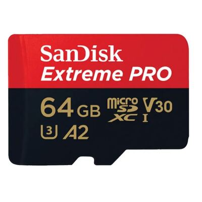 SANDISK 64GB SanDisk Extreme Pro microSDHC SQXCY V30 U3 C10 A2 UHS-1 170MB/s R 90MB/s W 4x6 SD Adaptor Android Smartphone Action Camera Drones