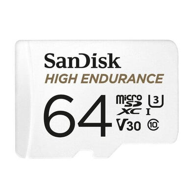 64Gb High Endurance Microsdxc V30 U3 C10 With Sd Adaptor