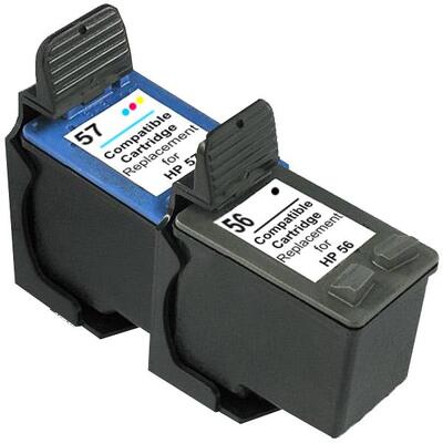 Hp Compatible 56 Remanufactured Inkjet Cartridge Set #1 2 Cartridges