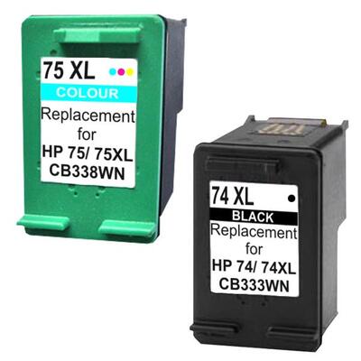 HP Compatible 74XL Compatible Inkjet Cartridge Set #1 2 Cartridges