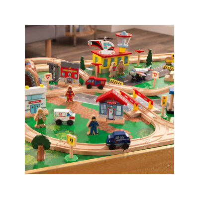 Adventure Town Railway Train Set & Table With Ez Kraft Assembly For Kids