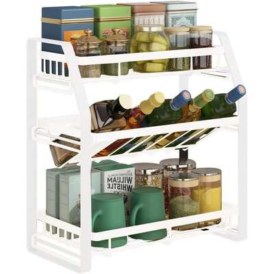 3-Tier Detachable Spice Rack Storage Organiser For Kitchen Countertop