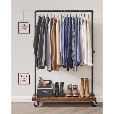 Clothes Rack Rustic Brown Black