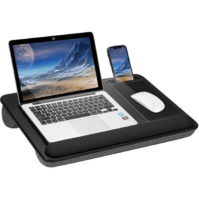 Portable Laptop Desk With Device Ledge, Mouse Pad (Black, 43Cm)