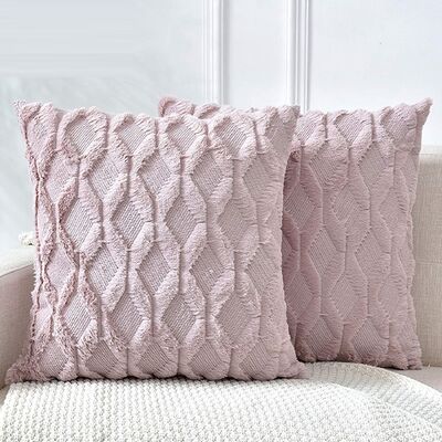 2 Pack Decorative Boho Throw Pillow Covers 45 X 45 Cm (Pink)