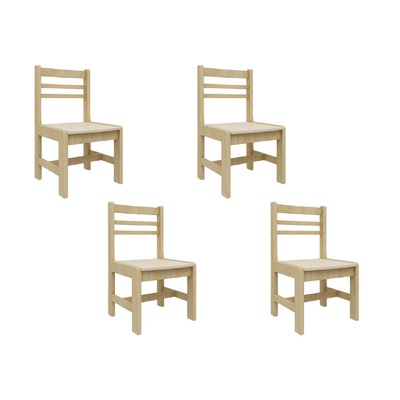 Kids Birch Toddler Chair - H28cm 4 Pack