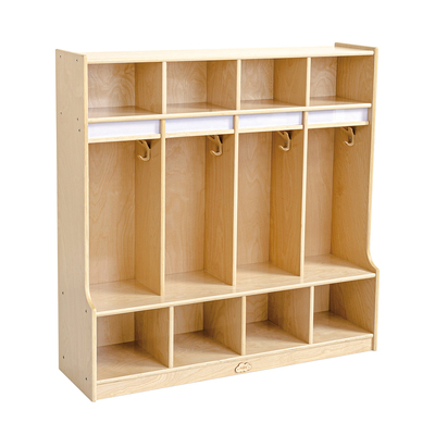 Preschool Coat Locker With Cubbies - 4 Section