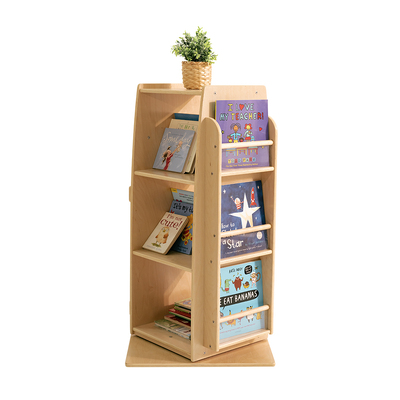 Kids Wooden Revolving Bookcase - H92cm