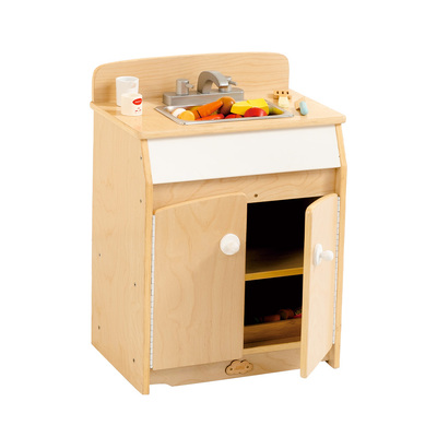 Kids Wooden Play Kitchen Sink - H65cm