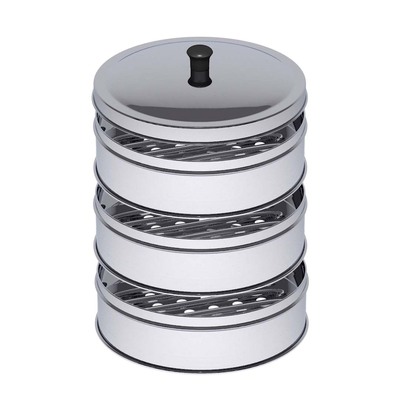 3 Tier 22Cm Stainless Steel Steamers With Lid Work Inside Of Basket Pot Steamers