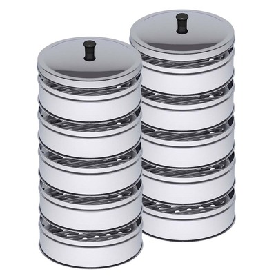 2X 5 Tier Stainless Steel Steamers With Lid Work Inside Of Basket Pot Steamers 28Cm