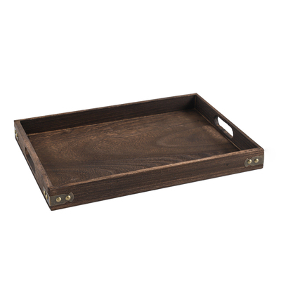 Large Walnut Rectangle Wooden Tray Breakfast Dinner Serving Board Tea Set Holder Kitchen Home Decor