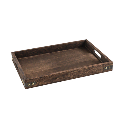 Medium Walnut Rectangle Wooden Tray Breakfast Dinner Serving Board Tea Set Holder Kitchen Home Decor