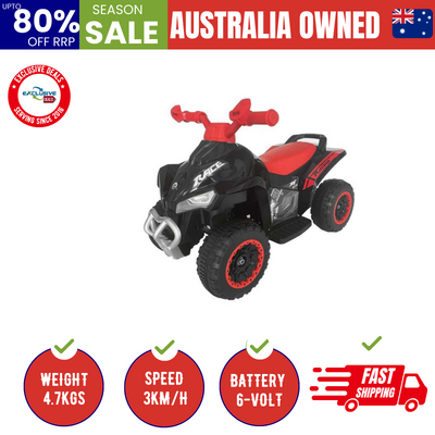 Quad Ride-On Electronic 4 Wheel Atv (Black) For Children - Up To 3Km/H