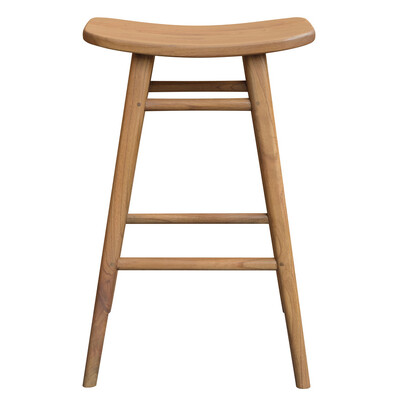 Oval Solid Mindi Kitchen Counter Stool (Natural)