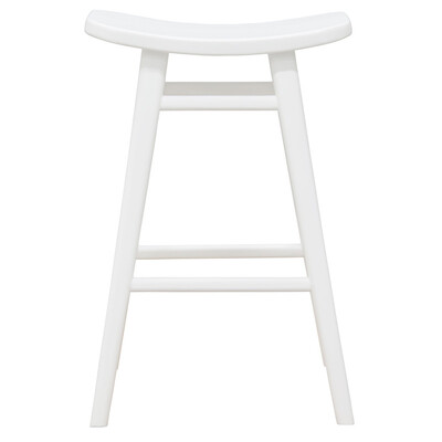 Oval Solid Timber Counter Stool (White)