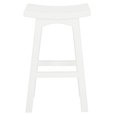 Solid Mahogany Timber Barstool (White)