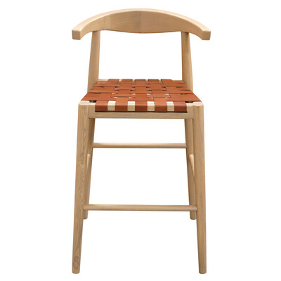 Leather Barstool - Set of 2 (Natural)