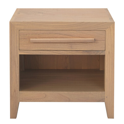 1-Drawer Solid Mindi Bedside Table (Natural)