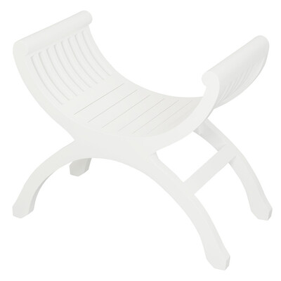 Solid Mahogany Single Seater Stool (White)