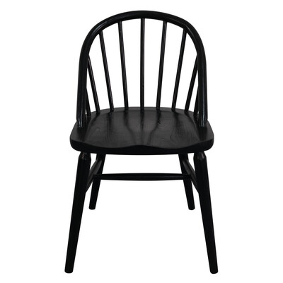 2x Solid Oak Dining Chair - (Black)