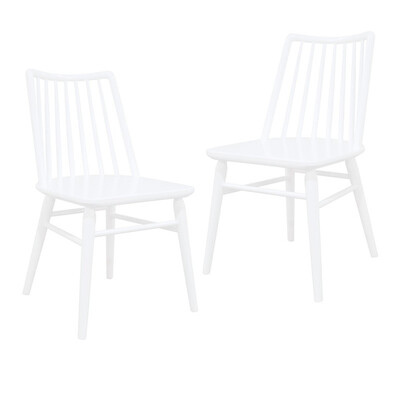 Solid Oak Dining Chair - Set of 2 (White)