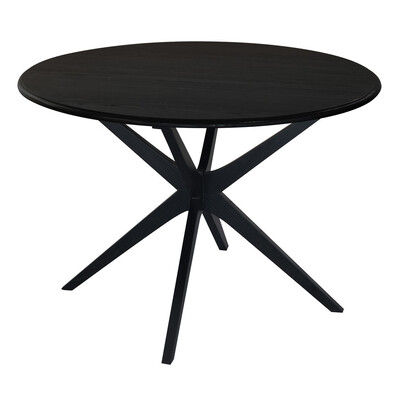 Solid Oak Round Dining Table (Black)