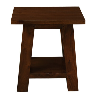 Sleek Solid Mahogany Timber Lamp Table (Mahogany)