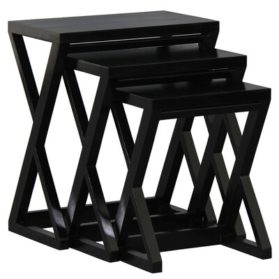 Modern Nesting Tables - Set of 3 Black