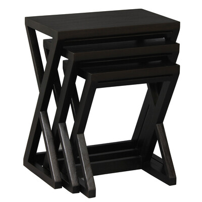 Stylish Nesting Tables - Set of 3 Chocolate