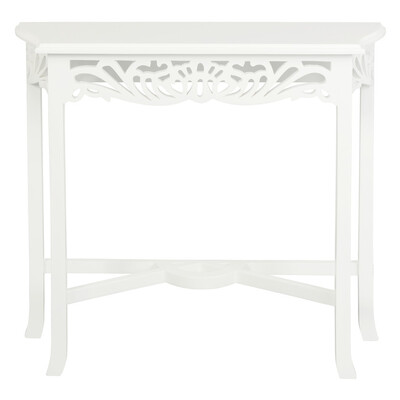 Carved Sofa Table (White)