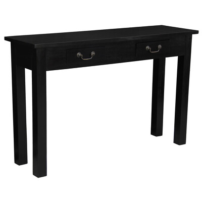 2 Drawer Straight Leg Sofa/Hall Table (Black)