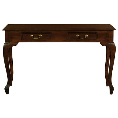 Queen Ann 2 Drawer Sofa Table (Mahogany)