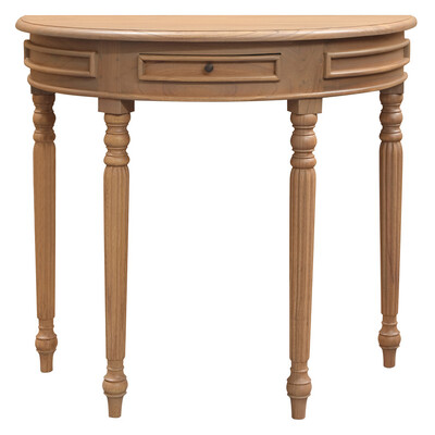 Turn Leg Half Round Sofa Table (Natural)